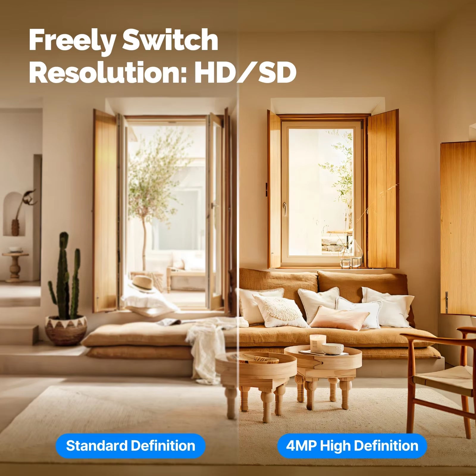 tuya Wifi Indoor Pan/Tilt Smart Security Camera 4MP HD Infrared Night Vision Motion Sound Detection Monitor Panoramic Patrol