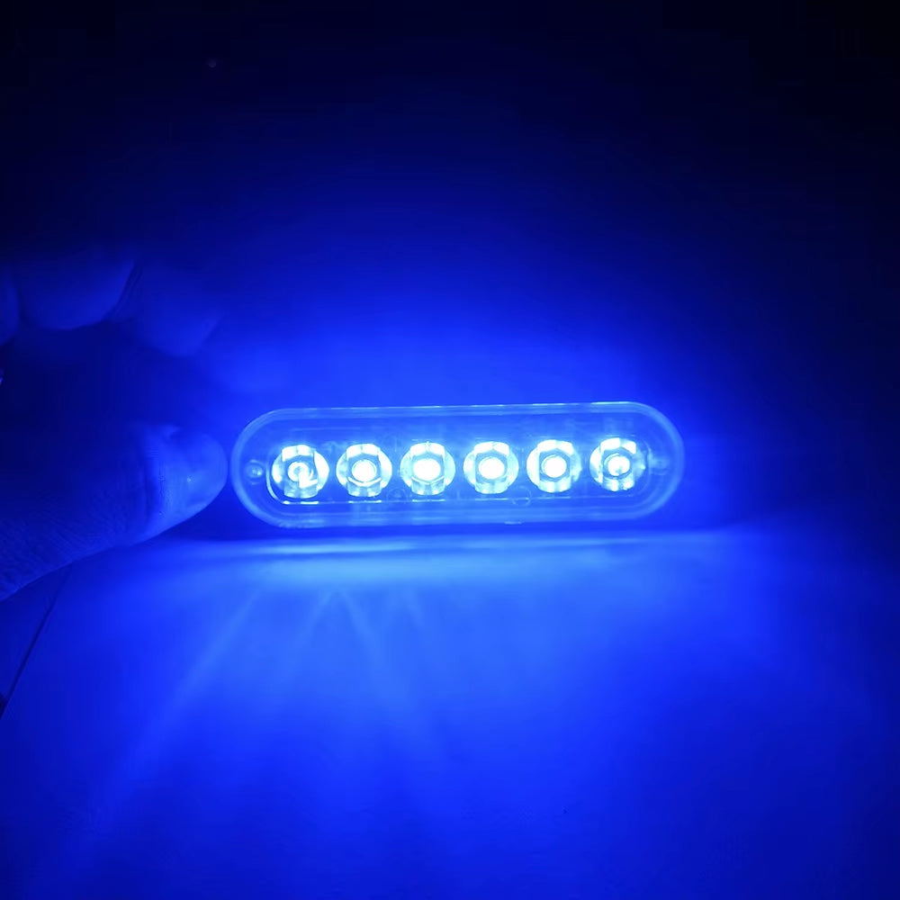 1PCS 6LED Truck Side Lights, Grille Lights, Emergency Lights, Truck Side Flashing Lights, Car Grille Flashing Lights, 12V-24V