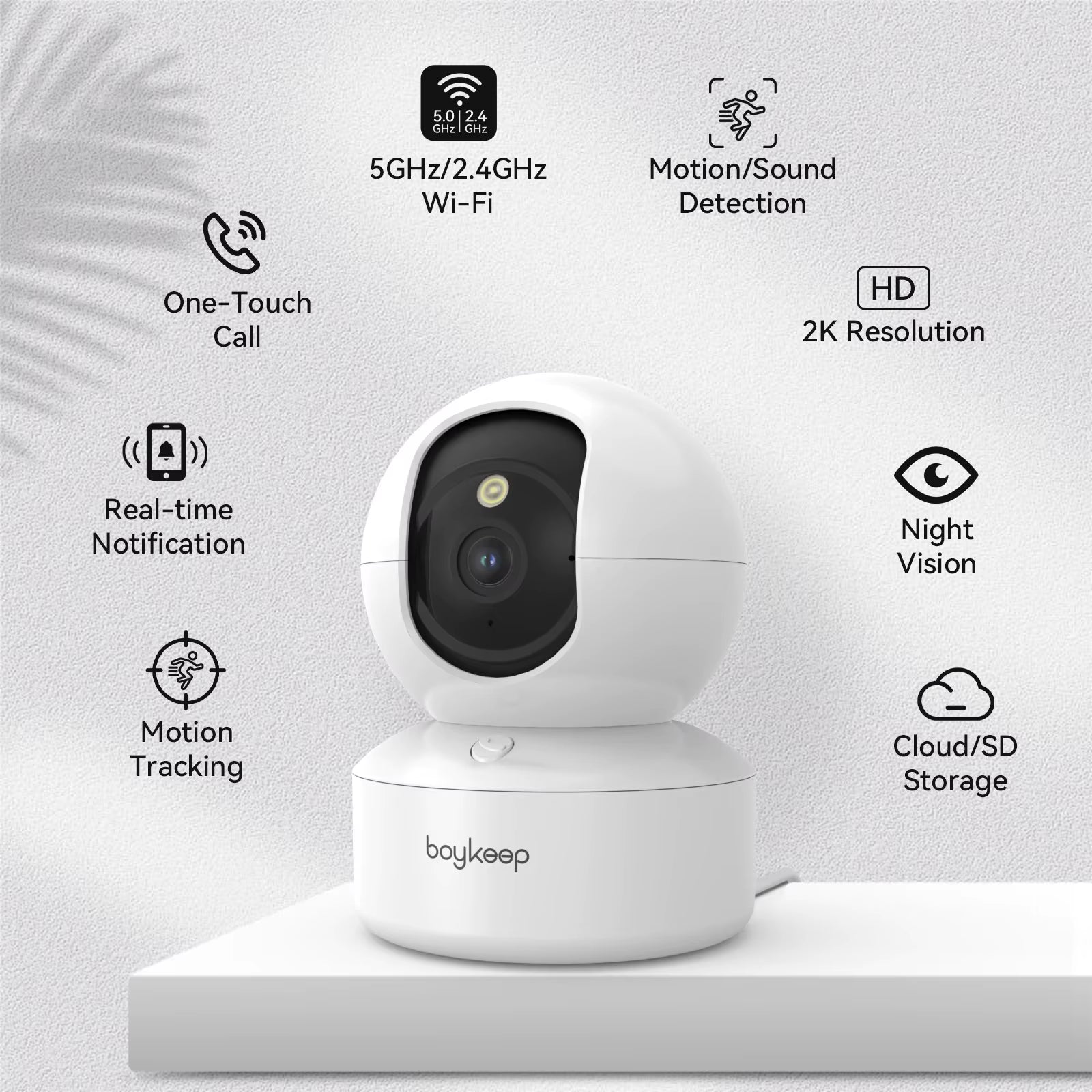 3MP 5G/2.4Ghz Wifi Indoor Home Security IP Smart Baby Monitor Camera Automatic Tracking 24/7 Video Surveillance Camera