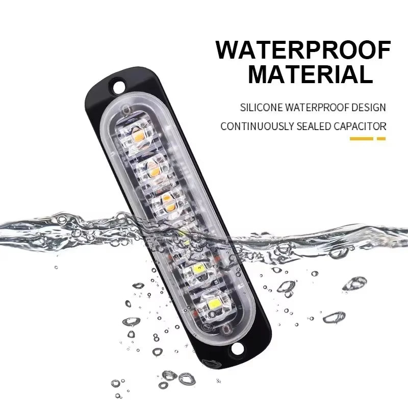 1PCS 6LED Truck Side Lights, Grille Lights, Emergency Lights, Truck Side Flashing Lights, Car Grille Flashing Lights, 12V-24V