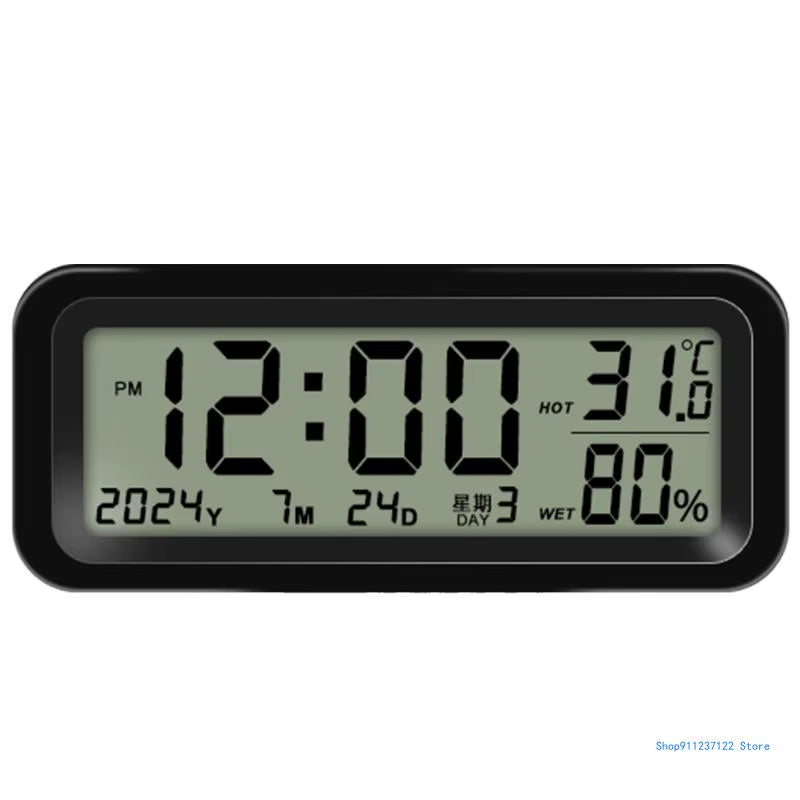 Solar Car Digital Clock Driving Time Date Dashboard Digital Clock Car Watch