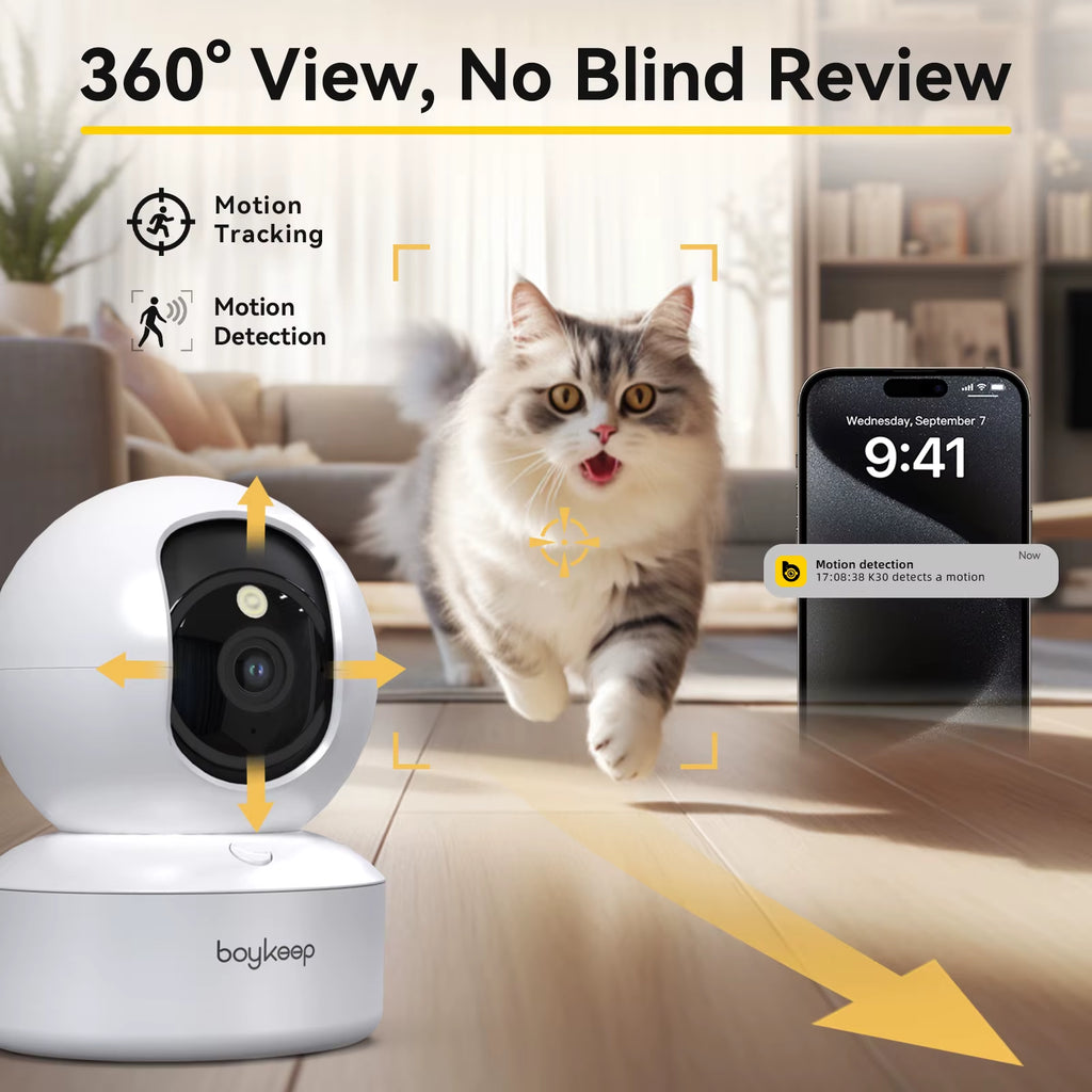3MP 5G/2.4Ghz Wifi Indoor Home Security IP Smart Baby Monitor Camera Automatic Tracking 24/7 Video Surveillance Camera