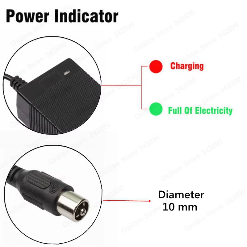 24V 2A Lead-Acid Battery Charger Electric Scooter 24 Volts Ebike Charger Wheelchair Charger Golf Cart Charger for Lawnmower RCA