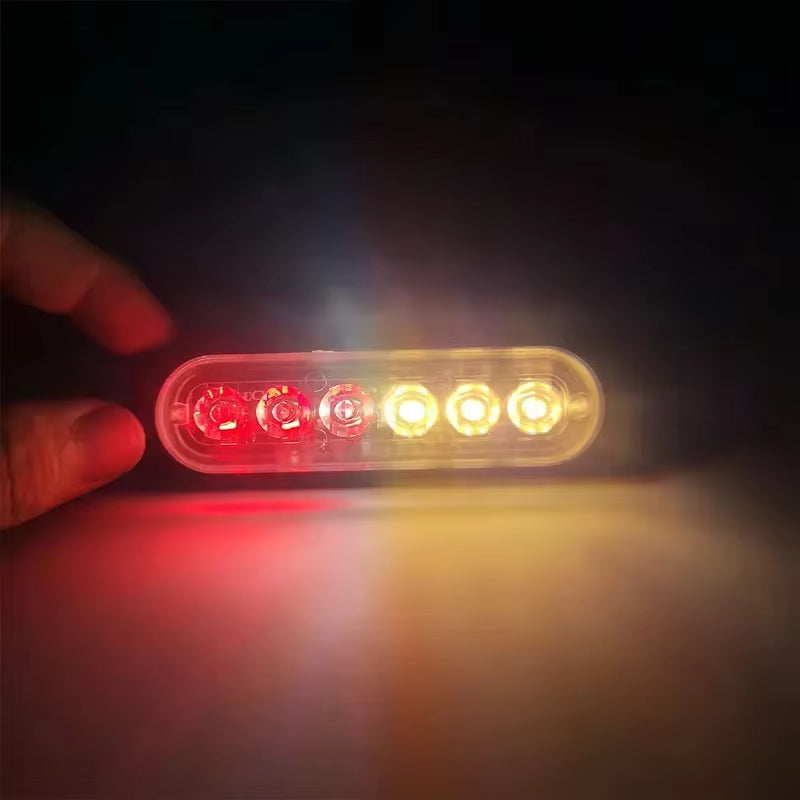 1PCS 6LED Truck Side Lights, Grille Lights, Emergency Lights, Truck Side Flashing Lights, Car Grille Flashing Lights, 12V-24V