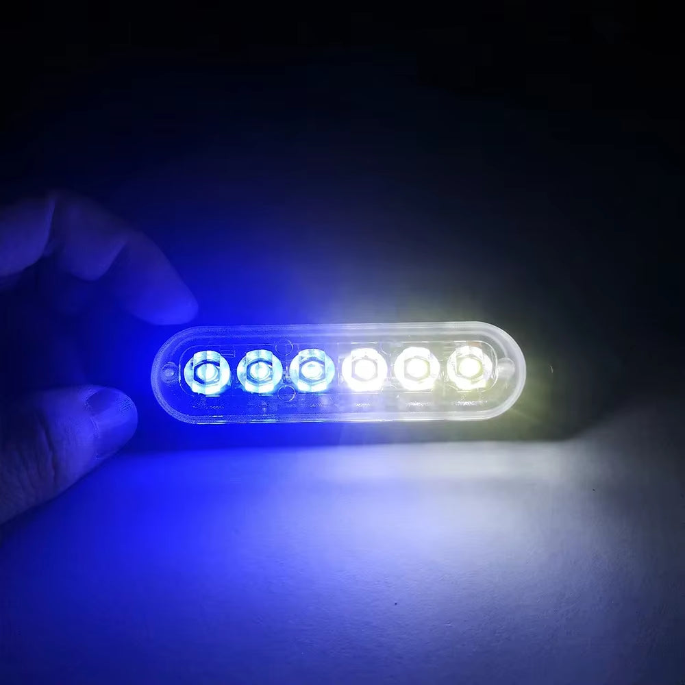 1PCS 6LED Truck Side Lights, Grille Lights, Emergency Lights, Truck Side Flashing Lights, Car Grille Flashing Lights, 12V-24V