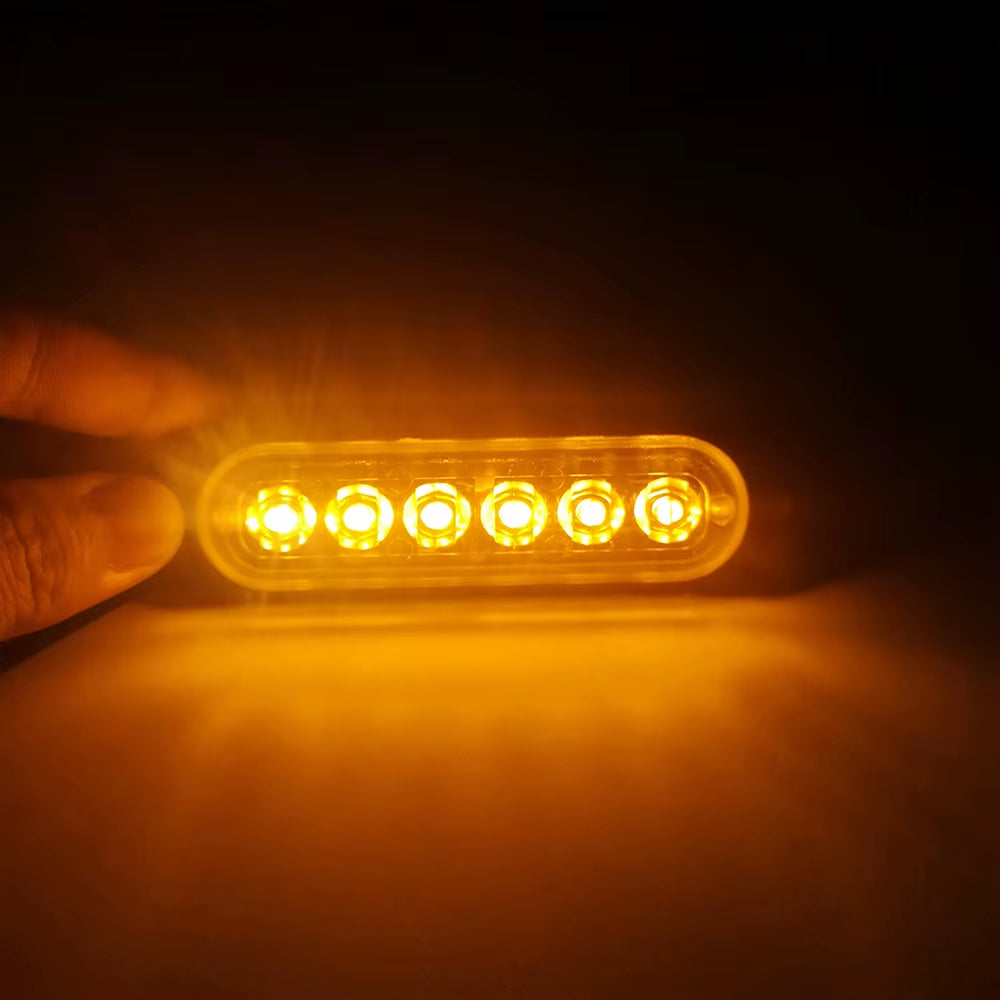 1PCS 6LED Truck Side Lights, Grille Lights, Emergency Lights, Truck Side Flashing Lights, Car Grille Flashing Lights, 12V-24V