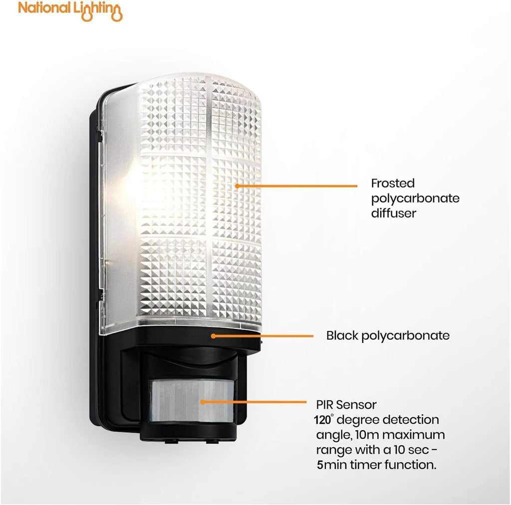 Motion Outdoor Lights Mains Powered - PIR Lights Outdoor - Bulkhead Wall Lights