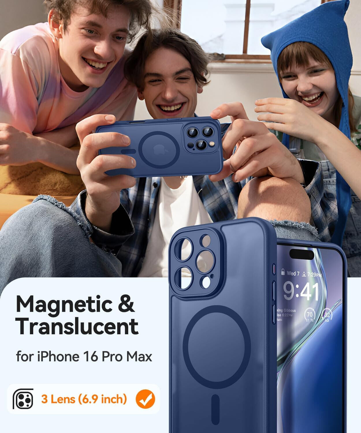 Case for Iphone 16 Pro Max 16 Pro 16 plus Shockproof Magnetic Magsafe Back Cover